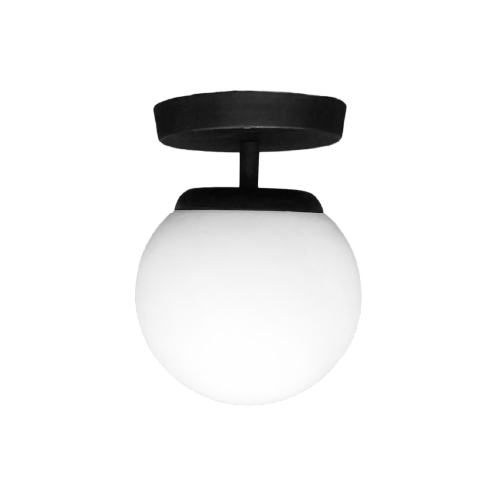 Plafón negro globo 10x18cm opal